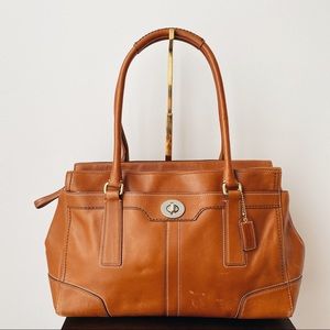 Coach Cognac Tan Leather Tote Shoulder Bag